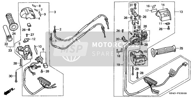 Honda CN250 1986 Interruttore/Cavo per un 1986 Honda CN250